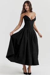 Lady Black Strapless Midi Dress | Dress In Beauty